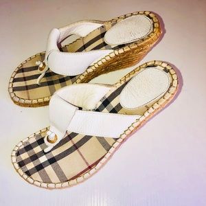 Burberry espadrille wedge sandals